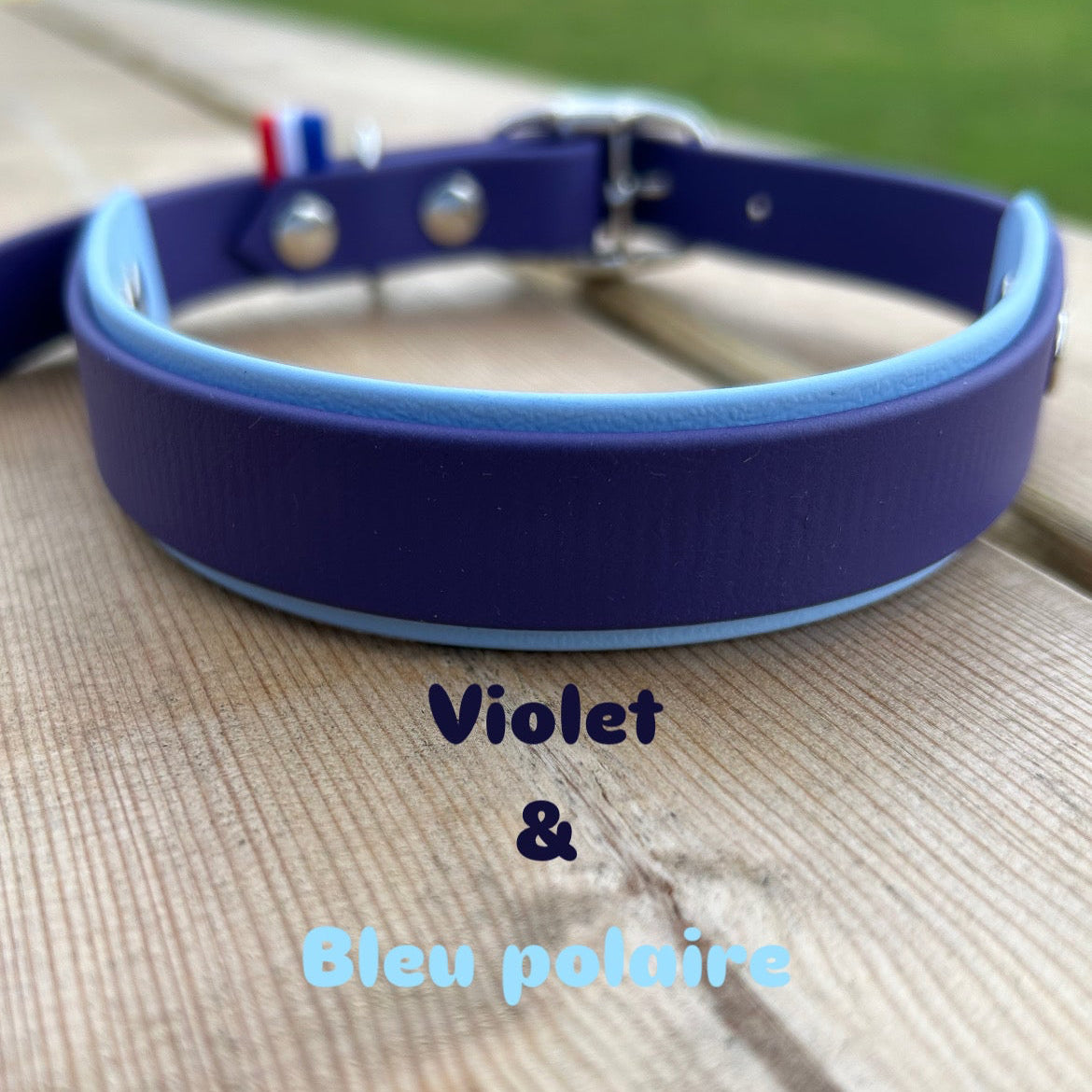 Collier bicolore Biothane