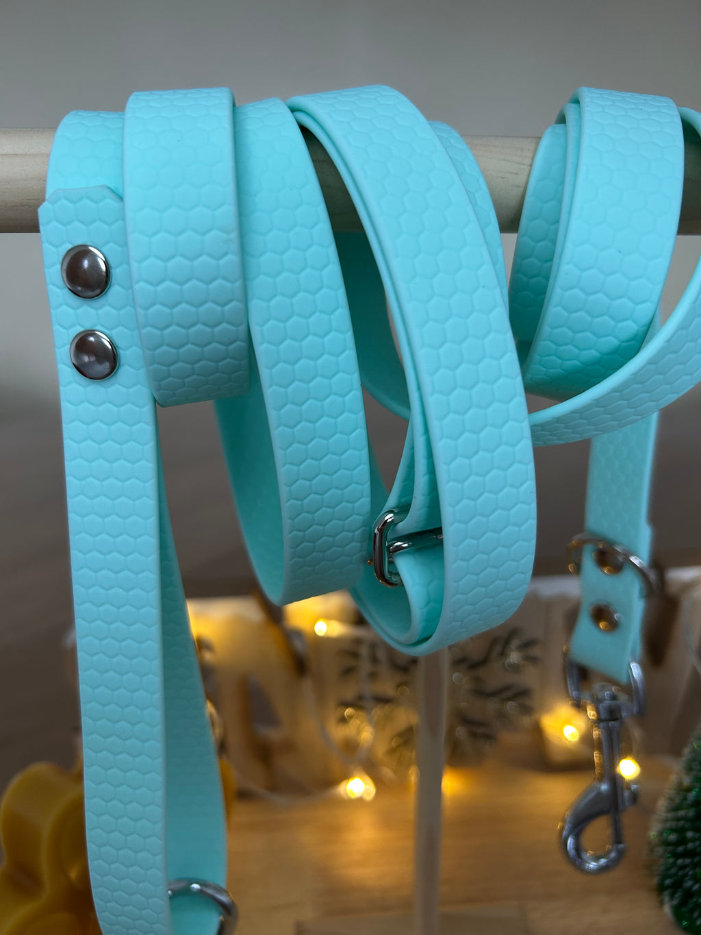 Laisse multi-position Hexagonal Bleu Pastel