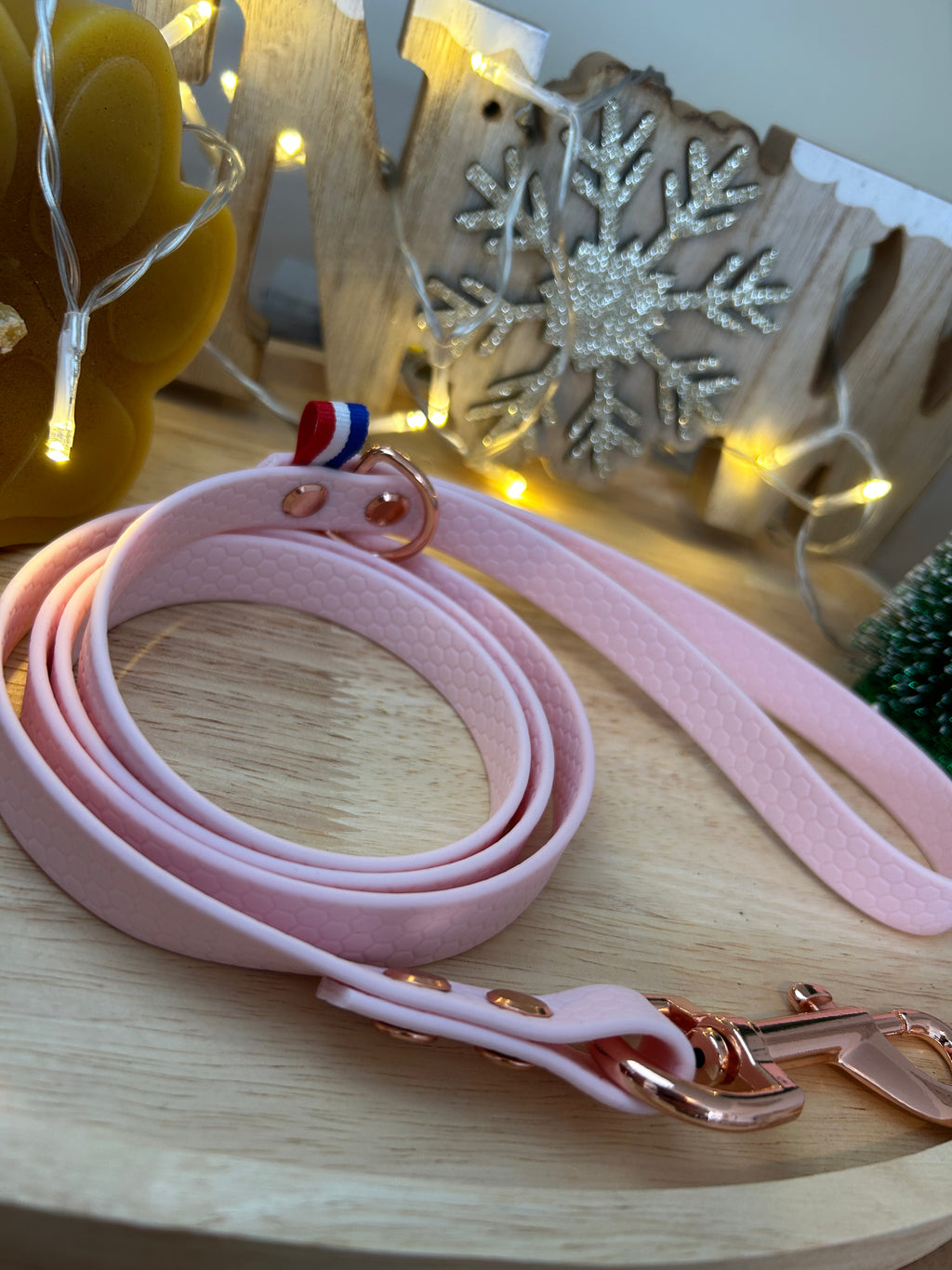 Laisse Hexagonal 120cm Rose pastel