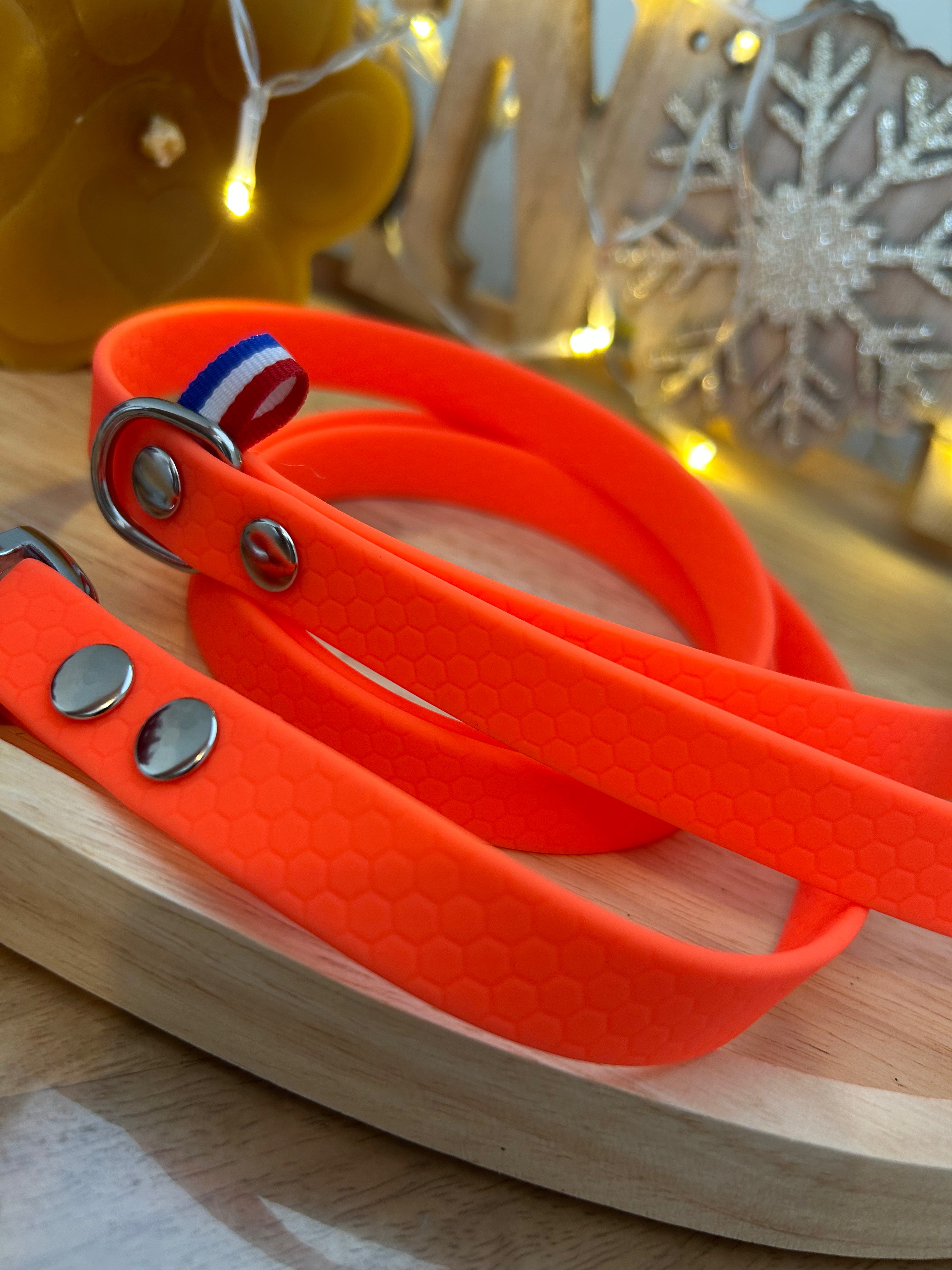 Laisse Hexagonal Orange Néon 120cm