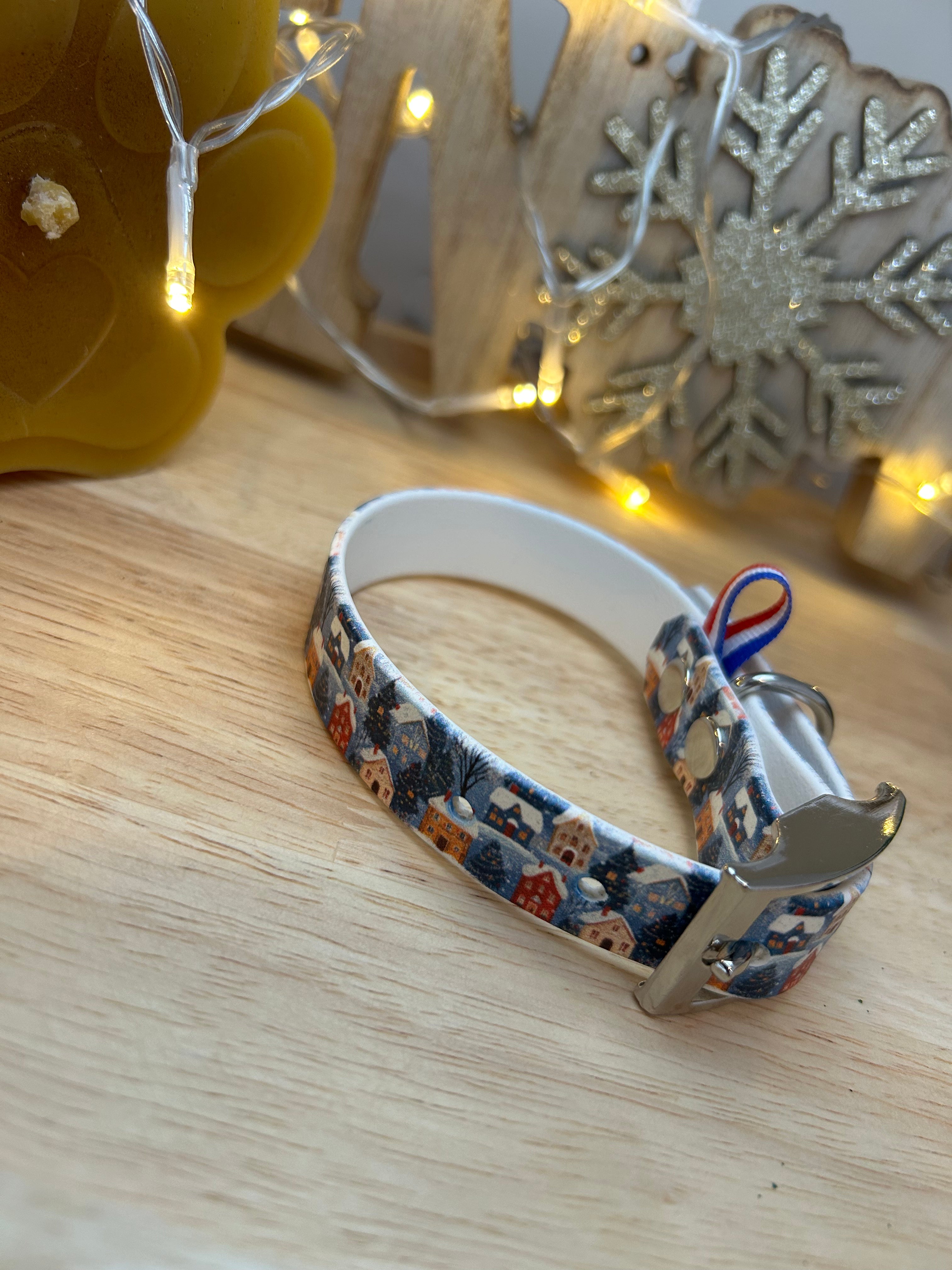 Collier Biothane Village de Noël XS