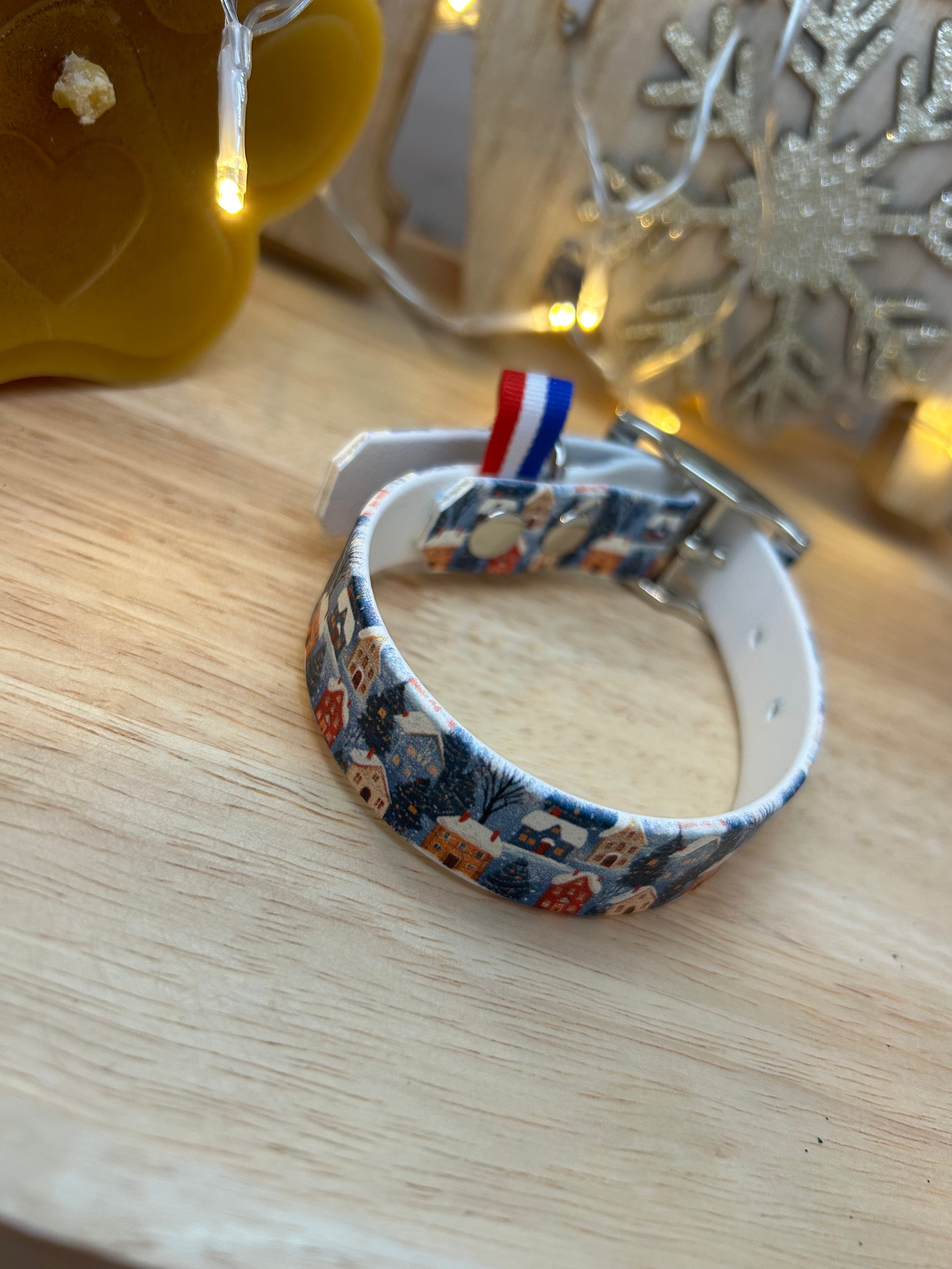 Collier Biothane Village de Noël XS