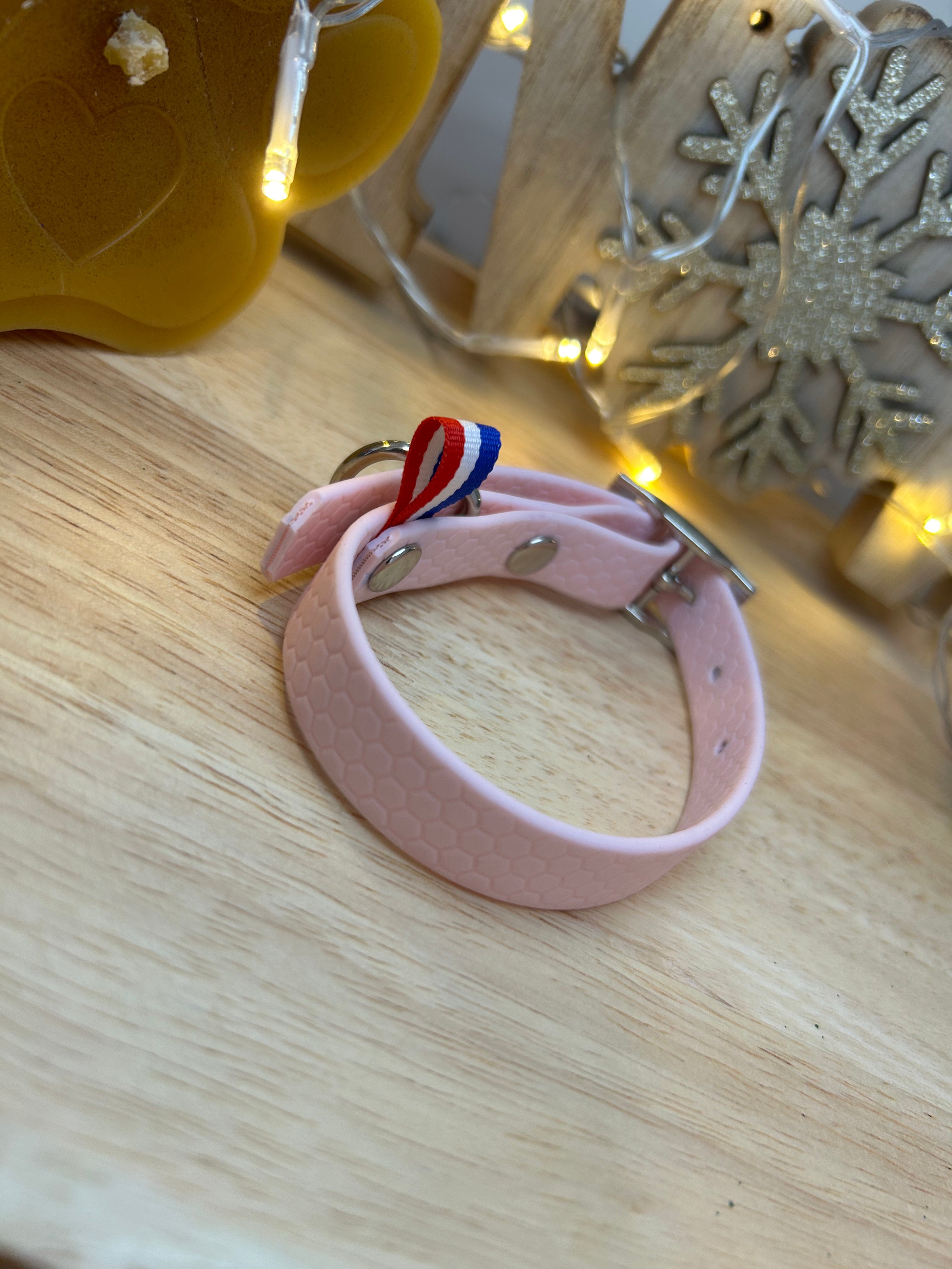 Collier Hexagonal Rose Pastel XS