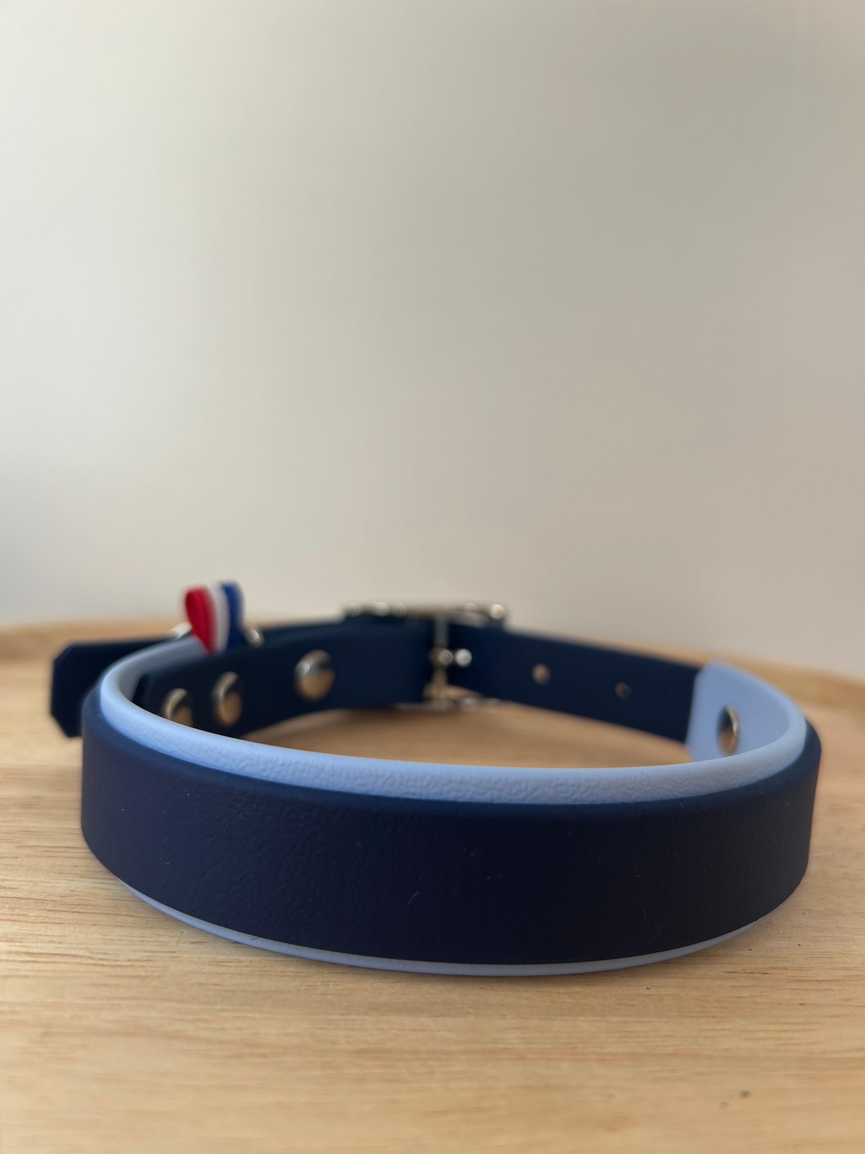 Collier Bicolore Bleu Navy & Bleu polaire