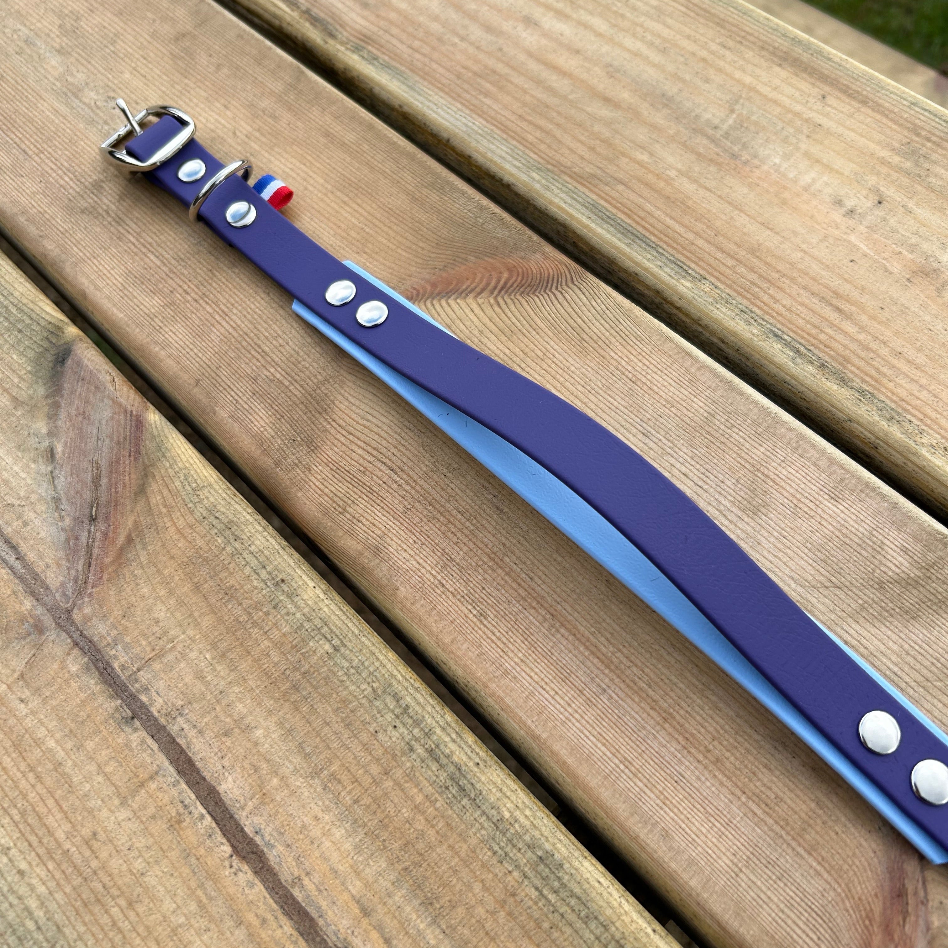 Collier bicolore Violet & Bleu polaire