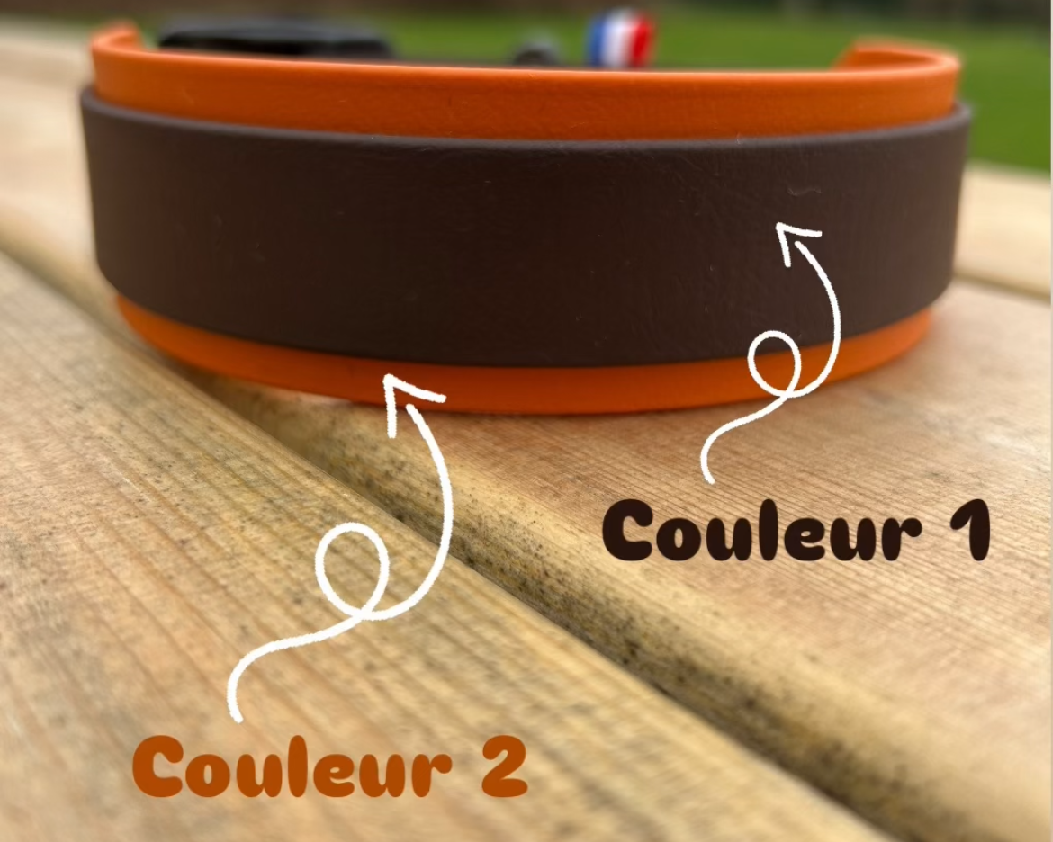 Collier bicolore Biothane
