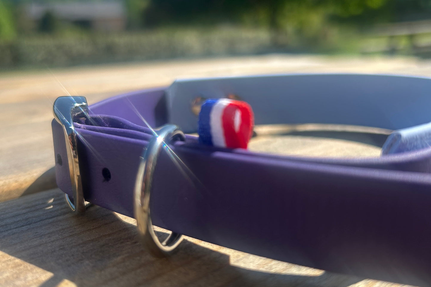 Collier bicolore bleu polaire & Violet